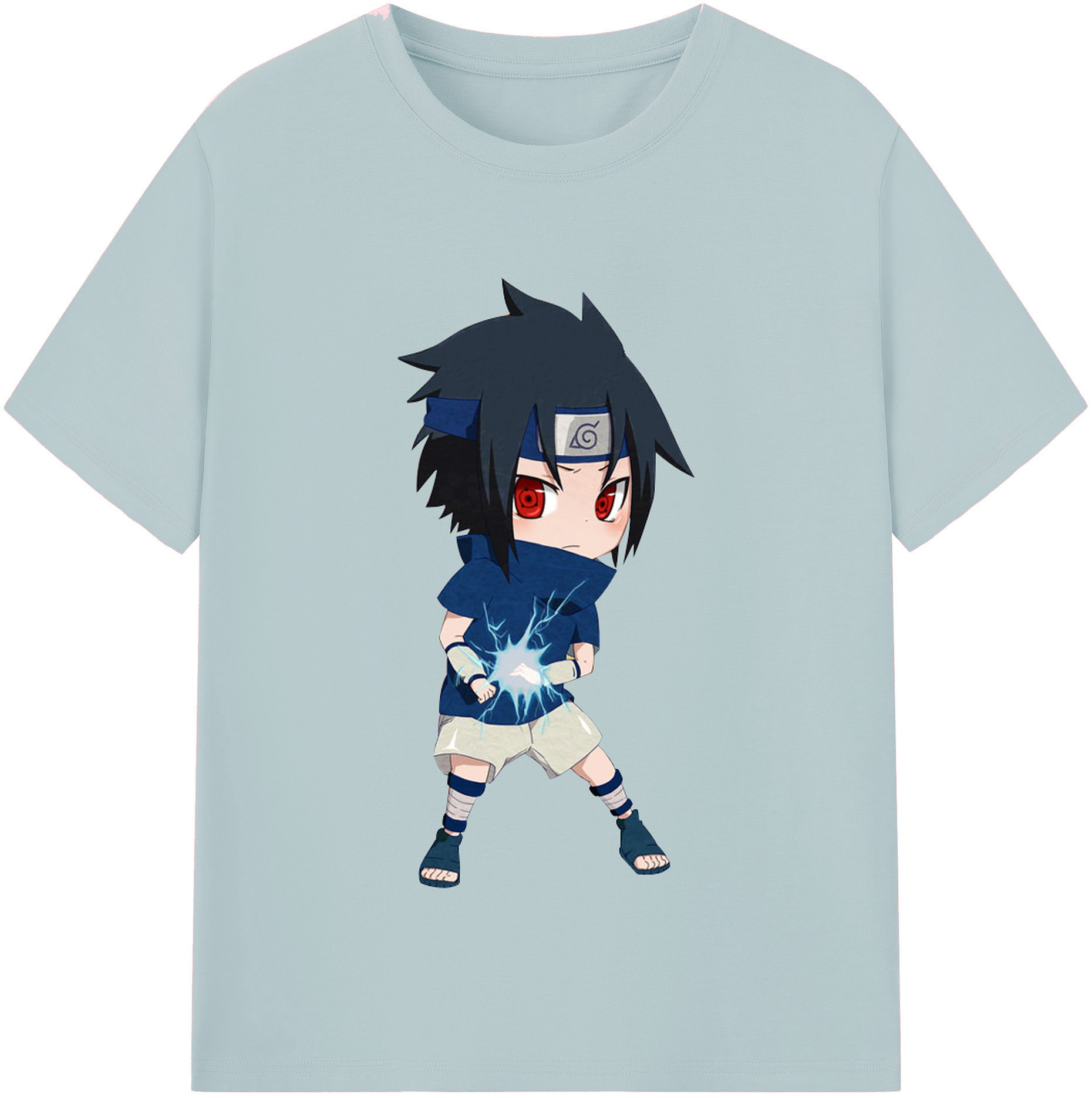（画像用） NARUTO -ナルト- うちは サスケ Uchiha Sasuke 綿100％半袖Tシャツ（フロントプリント）